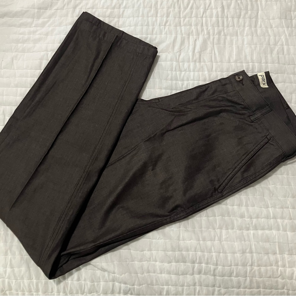 Dark Brown Dress Pants Classic Straight-Leg Formal